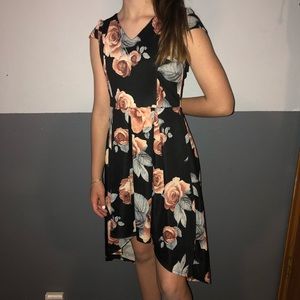 floral open shoulder dress